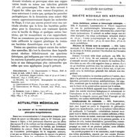 0166 - Page 154 - Quelques remarques sur l'étiologie de la dysenterie, par le Dr W. Janowski / Actualités médicales. Le cancer et la reminéralisation phospho-magnésienne / Sociétés savantes. Société médicale des hôpitaux. Séance du 29 juillet 1921