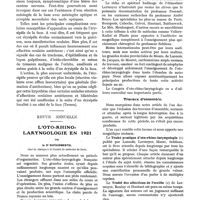 0197 - Page 185 - Complications oculaires de l'érysipèle de la face, par le Dr P. Prélat. Globe oculaire / Revue annuelle. L'oto-rhino-laryngologie en 1921, par le Dr Dufourmentel / Travaux d'ensemble