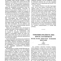 0321 - Page 305 - La conjonctivite arsenicale, par le Dr Milian. Valeur sémiologique / Traitement / Thrombo-phlébite des sinus caverneux. Suite d'une infection d'origine dentaire, par Lauret