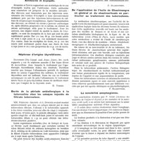 0512 - Page 488 - Actualités médicales. Dégénérescence des adénomes rectaux / Antitoxine et érysipèle / Néphrose d'origine thyroïdienne / Durée de la période antéallergique à la tuberculine chez les cobayes injectés de filtrats tuberculeux / De l'application de l'huile de Chaulmoogra en général et du chaulmorhuate en particulier au traitement des tuberculoses / La sensibilité oesophagienne