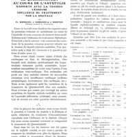 0427 - Page 405 - Étude de la pression du liquide céphalo-rachidien et de la manoeuvre de Queckenstedt au cours de l'asystolie. Rapports avec la tension veineuse. Influence du traitement par la digitale, par Pr. Merklen, J. Kabaker et J. Warter