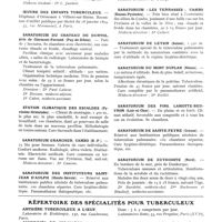 0071 - Page 40 - Répertoire des sanatoriums et maisons de santé pour tuberculose / Répertoire des spécialités pour tuberculeux