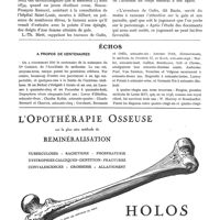 0113 - Page 74 - Variétés. Jean-Chrysanthe Gales, par L. Brodier / Échos. A propos de centenaires