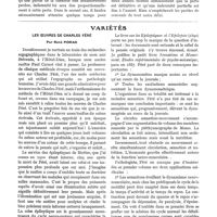 0380 - Page 299 - Intérêts professionnels. Assurance de la valeur vénale des cliniques et instituts médicaux, par E.-H. Perreau / Variétés. Les oeuvres de Charles Féré, par René Porak