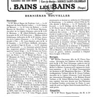 0807 - Page sans numérotation - Dernières nouvelles. Nécrologie / Mariages / Fiançailles