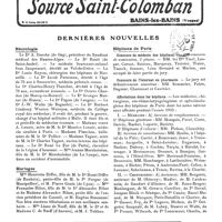 0813 - Page sans numérotation - Dernières nouvelles. Nécrologie / Mariages / Hôpitaux de Paris