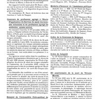 0815 - Page sans numérotation - Dernières nouvelles. Asiles publics d'aliénés / Concours de professeur agrégé à l'Ecole d'application du Service de santé des troupes coloniales et de professeur agrégé de médecine (armée active) / Banquet de l'Automobile Club-médical de Paris / Médaille d'honneur de l'Assistance publique / Ordre de la Couronne de Belgique / Ordre de Léopold / 25e anniversaire de la mort de Vittorio Marchi