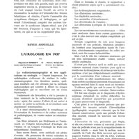 0327 - Page 309 - Le syndrome hépato-rénal aigu, par le Pr J. Castaigne. Les hépato-néphrites sont-elles une maladie ou un syndrome ? / Revue annuelle. L'urologie en 1937, par Raymond Dossot et Henri Tallet. La radiocinématographie et ses applications en urologie / Les anomalies pyélo-uretérales et leurs conséquences chirurgicales