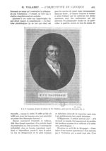 Fig. 1. - F.-J.-V. Broussais, d'après le tableau de Ch. Duchesne, gravé par H. Bonvoisin - Paris méd [...]