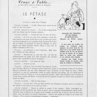 0018 - Page sans numérotation - Vénus à Table.., par Gaston Derys. Le pétase. Salade de truffes et de fonds d’artichauts (Recette du XVIIIe siècle.)