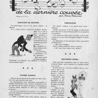 0011 - Page sans numérotation - De la dernière couvée, par Pierre Descaves. Histoire de bourse / Fausse alerte / Précisions / Souvenir vocal