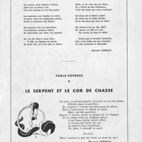 0018 - Page sans numérotation - Ridendo explore l’humour de naguère. Maurice Donnay de l’académie française. Orientale / Fable-express. Le serpent et le cor de chasse