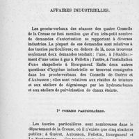 0014 - Page 12 - § I. Affaires industrielles. 1° Tueries particulières