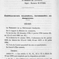 0124 - Page 122 - Etablissements insalubres, incommodes ou dangereux. Décret