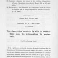 0024 - Page 51 - Séance du 3 février 1893 : Dr Gellé : Une observation montrant le rôle du traumatisme dans les déformations du septum nasal