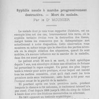 0012 - Page 11 - Dr Mounier : Syphilis nasale à marche progressivement destructive.- Mort du malade