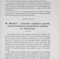 0054 - Page 53 - M. Heckel : Sinusite maxillaire ignorée, source d'infections pulmonaires simulant la tubercullose
