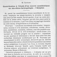 0033 - Page 32 - M. Cauzard : Contribution à l'étude d'un nouvel anesthésique en oto-rhino-laryngologie : l'Alypine