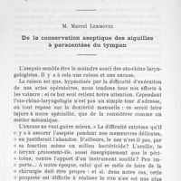 0125 - Page 124 - M. Marcel Larmoyez : De la conservation aseptique des aiguilles à paracentèse du tympan