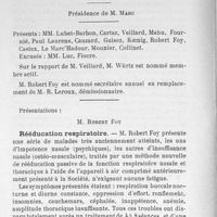 0052 - Page 50 - Séance du 8 avril 1909 : M. Robert Foy : Rééducation respiratoire