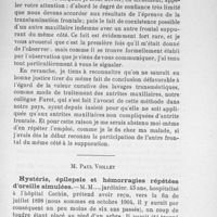 0095 - Page 93 - M. Paul Viollet : Hystérie, épilepsie et hémorragies répétées d'oreille simulées