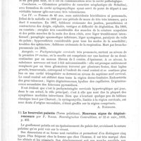 0018 - Page 14 - Analyses. Anatomie pathologique. Contribution à la casuistique de la syringomyélie et de la pachyméningite cervicale hypertrophique (Zur Casuistik der Syringomyelie, etc.) (Travail fait à la clinique médicale de l'Université de Leipsick, par Rosenblath. Deutsch. Arch. f. klin. Med... / Le bourrelet palatin (Torus palatinus). Nouveau signe de dégénérescence par P. Naecke. Neurologisches Centralblatt...