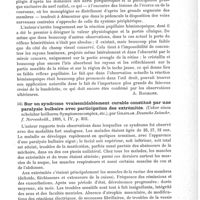 0055 - Page 51 - Analyses. Neuropathologie. Monoplégie brachiale avec hémianopsie par suite de blessure piquante du pédoncule cérébral, par C. Wernicke. Allgem. Wiener. Medic. Zeitung... / Sur un syndrome vraisemblablement curable constitué par une paralysie bulbaire avec participation des extrémités (Ueber einen scheinbar heilbaren Symptomencomplex, etc.), par Goldflam. Deutsche Zeitschr. f. Nervenheilk...