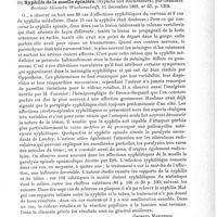 0059 - Page 55 - Analyses. Neuropathologie. La question de la paralysie spinale spasmodique (Die Lehre von der spastischen Spinalparalyse), par Ad. Schule. Deutsche Zeitschrift für Nervenheilk... / Syphilis de la moelle épinière (Syphilis und Rückenmark), par Gerhardt. Berliner klinische Wochenschrift... / Sur la paralysie spinale syphilitique (Ueber die syphilische Spinalparalyse), par Oppenheim. Berliner klinische Wochenschrift...