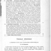 0069 - Page 65 - Sommaire du n° 3 / Travaux originaux. A propos d'un cas d'agraphie sensorielle, par A. Souques