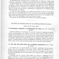 0096 - Page 92 - Sociétés savantes. Société de psychiatrie de Saint-Pétersbourg. Séance du 20 novembre 1893. Lésions microscopiques d'un cerveau d'une vieille démente [M. Bloumenau] / Société de neurologie et de psychiatrie de Kazan. Séance du 31 octobre 1893. Anatomie comparée et physiologie du coeur, par J. M. Dogel... / Du rôle des nerfs dans les variations pupillaires, par J. Dogel...