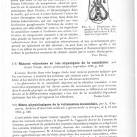 0113 - Page 109 - Analyses. Anatomie, physiologie. Contribution à la physiologie de la fièvre (A contribution to the physiology of fever), par G. Stevens. The Lancet... / Théorie vibratoire et lois organiques de la sensibilité, par Julien Pioger. Revue philosophique... / Effets physiologiques de la voltaïsation sinusoïdale, par A. d'Arsonval. Archives d'électricité médicale expérimentale et clinique...