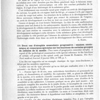 0120 - Page 116 - Analyses. Anatomie pathologique. Un cas d'hétérotopie de la substance grise dans les deux hémisphère cérébraux, par Magnus Matell. Archiv. für Psychiatrie und Nervenk... / Deux cas d'atrophie musculaire progressive : examen anatomique et remarques spéciales sur les fonctions de certains groupes de cellules de la moelle (Two cases of progressive muscular atrophy. A report of the pathological examination with special reference to the functions of certain cell groupe in the spinal cord), par Graeme M. Hammond. The New-York medical Journal...