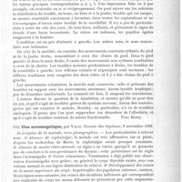 0123 - Page 119 - Analyses. Neuropathologie. Sur un cas de perversion de la localisation des sensations ou allachaesthésie (A clinical lecture on a case of perverted localisation of sensation or allachaestesia), par Grainger Stewart. The British medical Journal... / Une acromégalique, par Valat, Gazette des hôpitaux... / Sur la paralysie faciale bilatérale (diplégie faciale), par le Dr Moninszko. Messager neurologique...