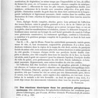 0124 - Page 120 - Analyses. Neuropathologie. Sur la paralysie faciale bilatérale (diplégie faciale), par le Dr Moninszko. Messager neurologique... / Des réactions électriques dans les paralysies périphériques anciennes (Die elektrischen Erregbarkeitsverhältnisse bei veralteten peripheren Lähmungen), par Placzek. Berliner klinische Wochenschrift...