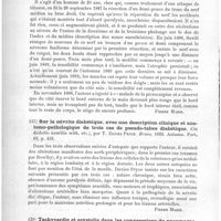 0126 - Page 122 - Analyses. Neuropathologie. Un cas de blessure du nerf médian montrant la puissance de réparation d'un nerf mixte et le mode d'action de la pilocarpine (A case of injury to the median nerve illustrating the power of repair of a mixed nerve trunk, etc...), par Th. D. Savill. Brain... / Sur la névrite diabétique, avec une description clinique et anatomo-pathologique de trois cas de pseudo-tables diabétique (On diabetic neuritis with, etc.), par T. Davies Pryce. Brain... / Tachycardie et asystolie dans les compressions du pneumogastrique, par C.-E. Renaud. Thèse de Paris, 1893