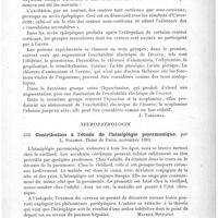 0141 - Page 137 - Analyses. Anatomie, physiologie. De l'influence de certains poisons sur l'excitabilité électrique de l'écorce cérébrale, par J. Ramm. Revue de médecine russe... / Neuropathologie. Contribution à l'étude de l'hémiplégie pneumonique, par L. Salomon. Thèse de Paris... 1893 / Deux cas d'abcès cérébral (dans le lobe temporal), après otite (Iva fall af lijernabscess efsen otitis), par Jacques Borelius. Hygiea...