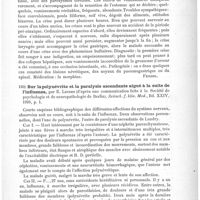 0147 - Page 143 - Analyses. Neuropathologie. Les crises gastriques dans les tabes, par Fournier. Gazette des hôpitaux... / Sur la polynévrite et la paralysie ascendante aiguë à la suite de l'influenza, par E. Leyden (d'après une communication faite à la Société de psychologie et de neuropathologie de Berlin). Zeitsch. f. klin. Med...
