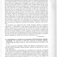 0151 - Page 147 - Analyses. Neuropathologie. Paralysies par compression dans le territoire du plexus brachial (Ueber Drucklähmungen im Gebiet des Plexus brachialis), par Braun. Deutsche medicinische Wochenschrift... / Contribution à l'étude de la paralysie d'Erb (paralysie scapulo-humérale). Zur Casuistik der Erb'schen Lähmung (Combinirte Schulterarmlähmung), par Meyer. Deutsche med. Wochenschrift...
