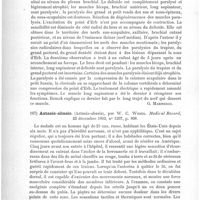 0152 - Page 148 - Analyses. Neuropathologie. Contribution à l'étude de la paralysie d'Erb (paralysie scapulo-humérale). Zur Casuistik der Erb'schen Lähmung (Combinirte Schulterarmlähmung), par Meyer. Deutsche med. Wochenschrift... / Astasie-abasie (Astasia-abasia), par W. C. Weber. Medical Record...