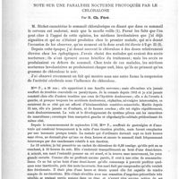 0168 - Page 164 - Travaux originaux. Névrose paresthésique chez une dégénérée héréditaire, par le Dr Rubens Hirschberg / Note sur une paralysie nocturne provoquée par le chloralose, par M. Ch. Féré