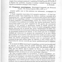 0180 - Page 176 - Analyses. Neuropathologie. Un cas de syndrome de Brown-Séquard par méningite gommeuse (Ein Fall von Brown-Séquard'sher Halbseitenlähmung in Folge einer gummösen Meningitis), leçon clinique du Professeur V. Krafft-Ebing. Allg. Wiener, med. Zeitung... / Fragments neurologiques (Neurological fragments), par Hughlings Jackson. The Lancet...