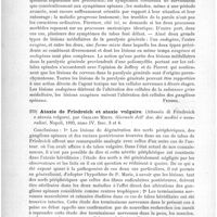 0230 - Page 226 - Analyses. Étude comparative des lésions médullaires dans la paralysie générale et dans le tabes, par Pierre Marie. Gazette des hôpitaux... / Ataxie de Friedreich et ataxie vulgaire (Attassia di Friedreich e atassia volgare), par Grolano Mirto. Giornale dell' Ass. dei medici e naturalisti...