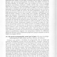 0311 - Page 307 - Sociétés savantes. Congrès médical international de Rome (Suite). Structure de l'écorce à l'état normal et dans la paralysie générale, par Luys... / Un cas de syringomyélie causé par la lèpre (Un caso de syringomielia dipendente dalla labbra), par Souza-Martins...