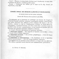 0380 - Page 376 - Index bibliographique / Congrès annuel des médecins aliénistes et neurologistes de France et des pays de langue française. Session de Clermont-Ferrand (6-11 août 1894)