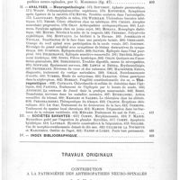 0413 - Page 409 - Sommaire du n° 14 / Travaux originaux. Contribution à la pathogénie des arthropathies neuro-spinales, par G. Marinesco