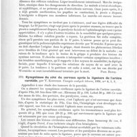 0420 - Page 416 - Analyses. Neuropathologie. Polioencéphalomyélite supérieure aiguë, avec relation d'un cas (Polioencephalomyelitis superior acuta, with report of a case), par Samuel Wolff. The Journal of nervous and mental Disease... / Symptômes du côté du cerveau après la ligature de l'artère carotide, par V. Kopfstein. Casopis ceskych lékaru...