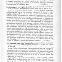 0427 - Page 423 - Analyses. Neuropathologie. Névralgie du grand occipital associée avec des symptômes de lésions destructives du sympathique cervical (Neuralgia of the great occipital nerve associated with symptoms of a destructive lesion of the cervical sympathetic), par Alexander B. Johnson. The New-York medical Journal... / Remarques sur l'épilepsie sénile (Remarks on senile epilepsy), par E. Mancel Sympson. British medical Journal... / Épilepsie dans l'état puerpéral avec hyperpyrexie ; mort (Epilepsy in a puerpera with hyperpyrexia ; death), par Th. Oliver. The Lancet...