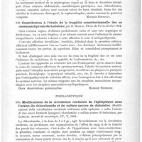 0433 - Page 429 - Analyses. Neuropathologie. Contribution à l'étude des crises gastriques dans la néphroptose, par M. Baraton. Thèse de Paris... 1894 / Contribution à l'étude de la fragilté constitutionnelle des os (ostéopsathyrosis de Lobstein), par E. Moreau. Thèse de Paris... 1894 / Thérapeutique. Modifications de la circulation cérébrale de l'épileptique sous l'action du chloralamide et du sulfate neutre de duboisine (Modificazioni della circulazione cerebrale nell'nomo nella epilessia e sotto l'azione di due nuovi farmachi ipnogeni : cloralamide e solfato neutro di duboisina), par Capriati. Annali di neurologia...