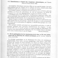0436 - Page 432 - Analyses. Thérapeutique. Contribution à la thérapeutique du tétanos, par P. A. Préobrajenski. Mémoires médicaux... / Contribution à l'étude des éruptions chloraliques, par Chapon. Thèse de Paris... 1894 / De la pathogénie du tic douloureux de la face, et de son traitement par la résection du rebord alvéolaire, par H. Le Gac. Thèse de Paris... 1894