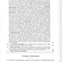 0445 - Page 441 - Sommaire du n° 15 / Travaux originaux. Accidents cérébraux dans le cours de la blennorrhagie, par le Professeur A. Pitres